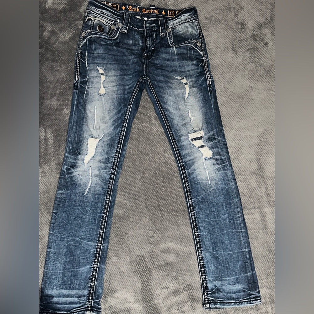 Men’s Slim Straight Rock Revival Jeans SZ 31